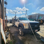 2011 Ford F-550 4x4 Crew Cab Flatbed Truck with Auto Crane 5005EH